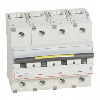 Автоматический выключатель DX3 10000 16kA 80A 4П тип С. Legrand