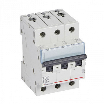 Автоматический выключатель TX3 10kA 6A 3П тип С. Legrand