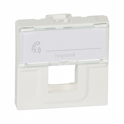 Лицевая панель розетки RJ45. Белыйй. Legrand Mosaic арт 078604
