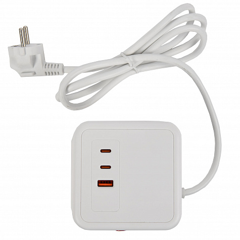 DOMINIC Удлинитель У08K 1,5м 3х1мм2 USB A+C 20Вт Белый