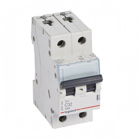 Автоматический выключатель TX3 10kA 32A 2П тип С. Legrand