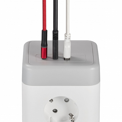 DOMINIC Удлинитель У08K 1,5м 3х1мм2 USB A+C 20Вт Серый