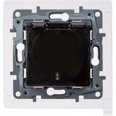 Legrand Etika Антрацит Розетка 2К+З IP44