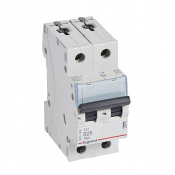 Автоматический выключатель TX3 10kA 25A 2П тип В. Legrand