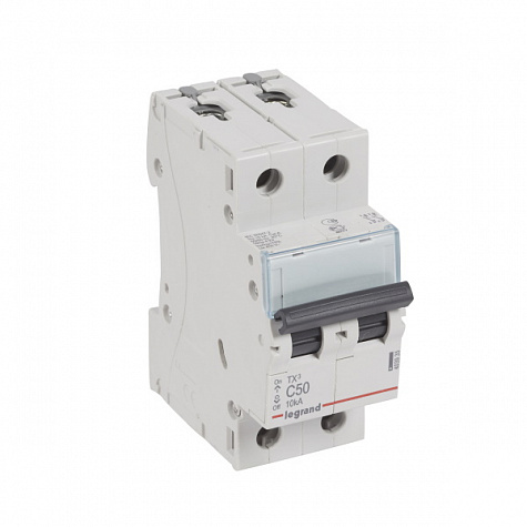 Автоматический выключатель TX3 10kA 50A 2П тип С. Legrand