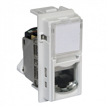 Розетка компьютерная RJ45 cat6a UTP 1 модуль Цвет Песочный LIVING NOW
