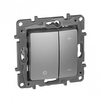 Светорегулятор кнопочный 400Вт Алюминий. Legrand Etika
