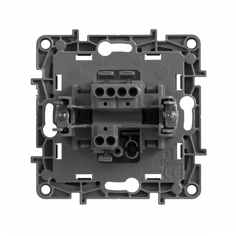 Переключатель проходной одноклавишный 10AХ 250В Алюминий. Legrand. Etika
