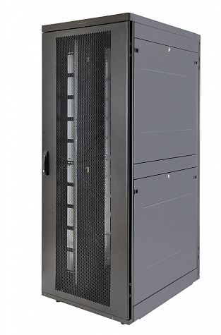 Шкаф серверный напольный D9000, IP20, 42U, 1955х750х1200, дверь: перфорация, задняя дверь: двойная распашная, перфорация, боковая панель: сплошная, сварной, цвет: чёрный