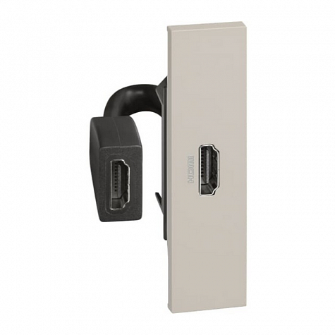 Розетка HDMI с предварительным подключением 1 модуль Цвет Песочный LIVING NOW