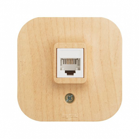 Розетка телефонная RJ11, Дерево. Legrand Quteo