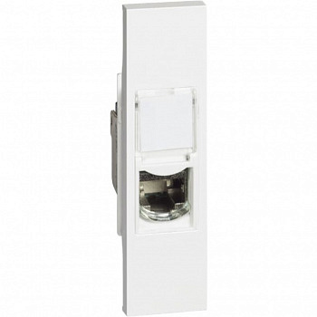 Розетка компьютерная RJ45 cat6 STP 1 модуль  Цвет Белый LIVING NOW