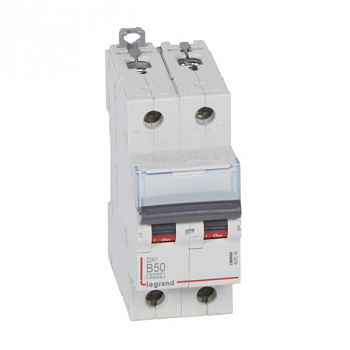 Автоматический выключатель DX3 6000 10kA 50A 2П тип В. Legrand