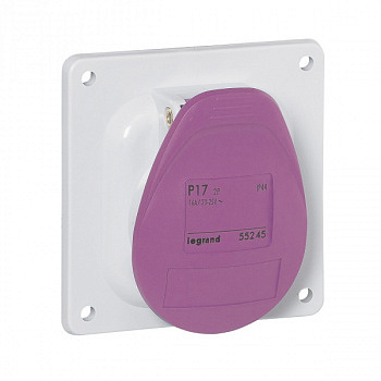 Встраиваемая розетка IP44 20/25В 16A 2 контакта P17 Tempra Pro. Legrand
