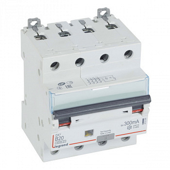 Дифференциальный автомат DX3 300mA 20A 4П Тип A(хар.В) 4мод. Legrand