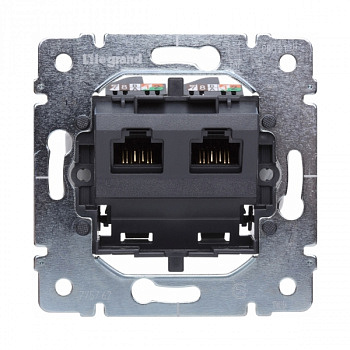 Розетка компьютерная двойная 2хRJ45 UTP кат.5e, монтаж на винтах. Legrand Galea Life