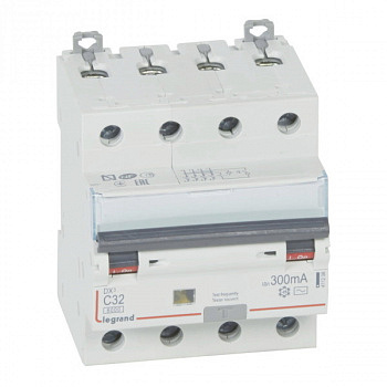 Дифференциальный автомат DX3 300mA 32A 4П Тип AC(хар.C) 4мод. Legrand