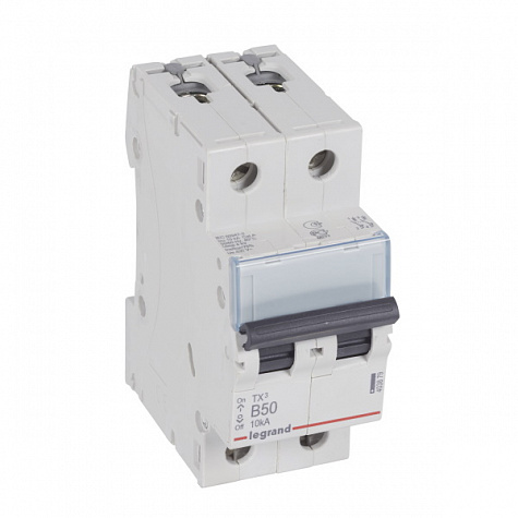 Автоматический выключатель TX3 10kA 50A 2П тип В. Legrand