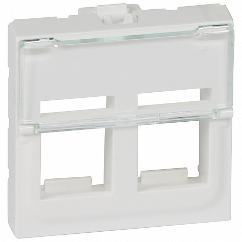 Лицевая панель розетки RJ45х2. Белый. Legrand Mosaic