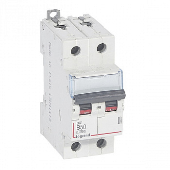 Автоматический выключатель DX3 10000 16kA 50A 2П тип В. Legrand