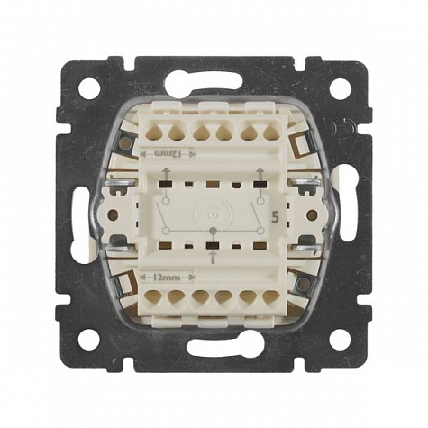 Выключатель двухклавишный 10AX 250В. Слоновая кость. Legrand. Valena