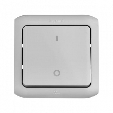 Выключатель двухполюсный 10А IP44, Серый. Legrand Quteo