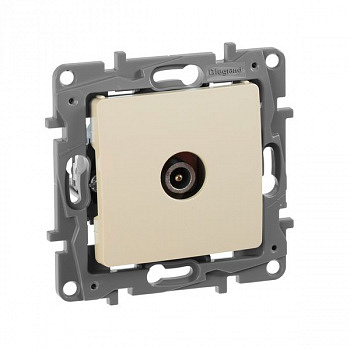 Розетка TV 14дБ проходная Слоновая кость. Legrand Etika