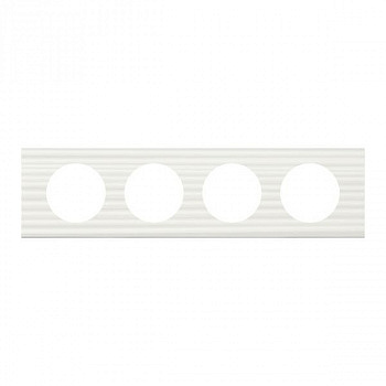 Рамка 4 поста Corian Белый Рельеф. Legrand Celiane