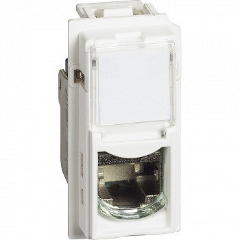 Розетка компьютерная RJ45 cat6a STP 1 модуль Цвет белый LIVING NOW