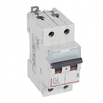 Автоматический выключатель DX3-E 6000 6kA 16A 2П тип С. Legrand