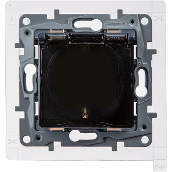 Legrand Etika Антрацит Розетка 2К+З IP44