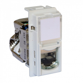 Розетка компьютерная RJ45 cat6 STP 1 модуль Цвет белый LIVING NOW
