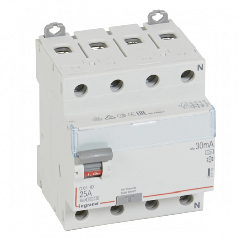 УЗО DX3 4П 30mA 25А тип A. Legrand