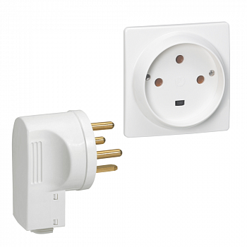 Комплект, силовая розетка 3К+З 32А + Вилка 3К+З 32A IP20 Белый. Legrand