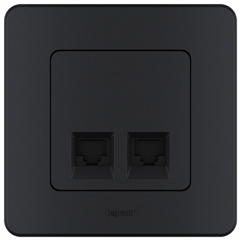 Двойная розетка RJ 45 - категория 6 - UTP - INSPIRIA - антрацит