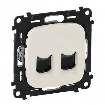 Розетка интернет двойная 2хRJ 45 Категория 5е UTP. Жемчуг. Valena Allure. Legrand