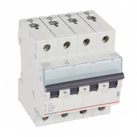 Автоматический выключатель TX3 10kA 32A 4П тип С. Legrand