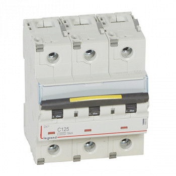 Автоматический выключатель DX3 10000 16kA 125A 3П тип С. Legrand