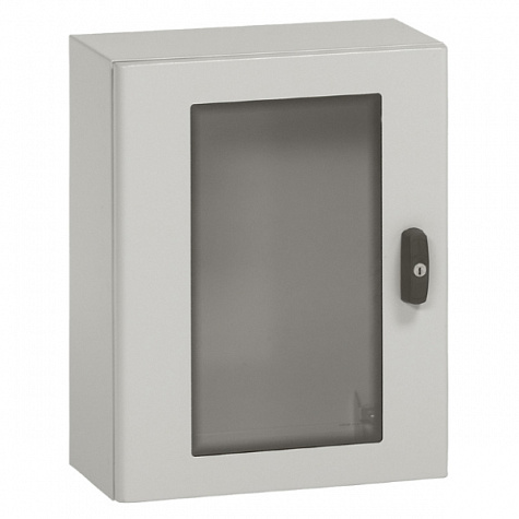Металлический шкаф Atlantic IP66 IK10 RAL 7035 400х300х200 стеклянная дверь. Legrand