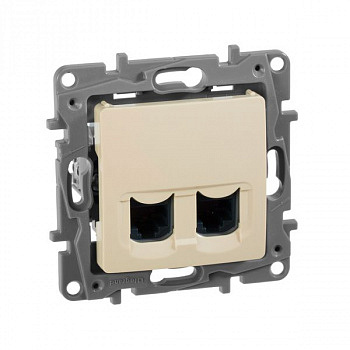 Розетка двойная компьютерная RJ45 UTP Слоновая кость. Legrand Etika
