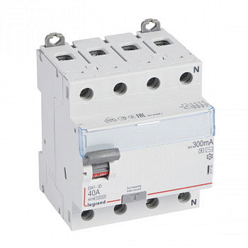 УЗО DX3 4П 300mA селективный 40А тип AC-S N справ. Legrand