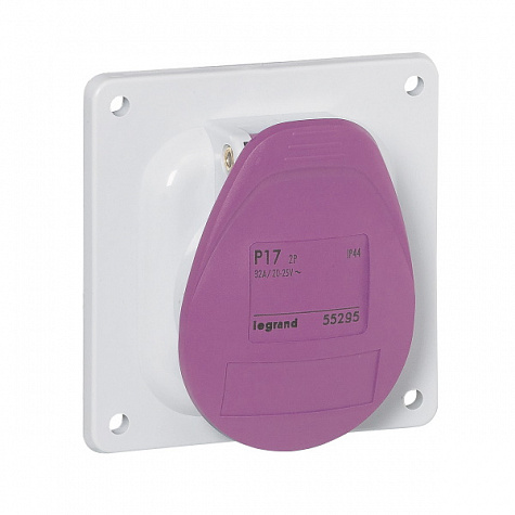 Встраиваемая розетка IP44 20/25В 32A 2 контакта P17 Tempra Pro. Legrand