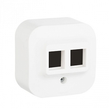 Адаптер для 1 или 2 розеток RJ45 Keystone. Белый. Legrand Quteo