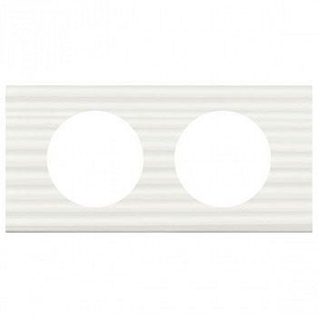 Рамка 2 поста Corian Белый Рельеф. Legrand Celiane