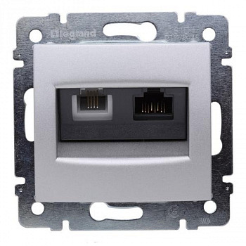 Двойная розетка телефон RJ11+ интернет RJ45 6 UTP Белый. Galea Life. Legrand
