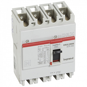 Legrand DRX125 термомагнитный 25A 4П 20KA