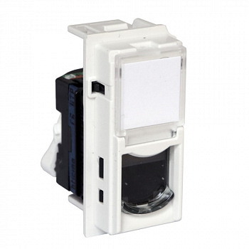 Розетка компьютерная RJ45 cat6 UTP 1 модуль Цвет белый LIVING NOW