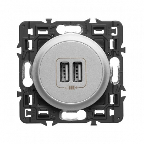 Зарядное устройство 2xUSB 2400 мА Титан. Celiane. Legrand