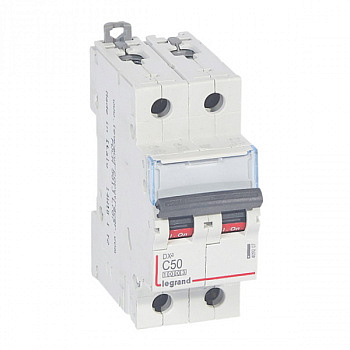 Автоматический выключатель DX3 10000 16kA 50A 2П тип С. Legrand
