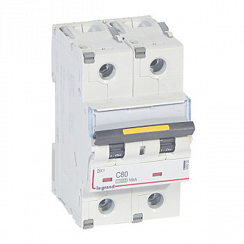 Автоматический выключатель DX3 10000 16kA 80A 2П тип С. Legrand